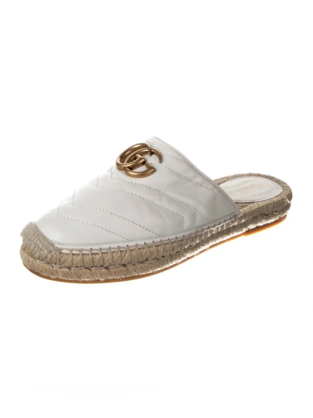 Gucci Marmont espadrille flats black quilted size 6.5 double G GG